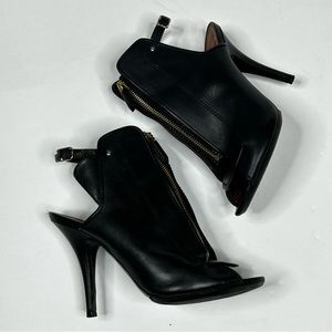 Givenchy peep toe sling back genuine leather front zipper closure buckle…